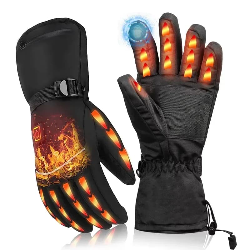 Guanti da sci riscaldanti impermeabili, lavabili, touchscreen, scaldamani, antivento per moto, funzione anti-artrite