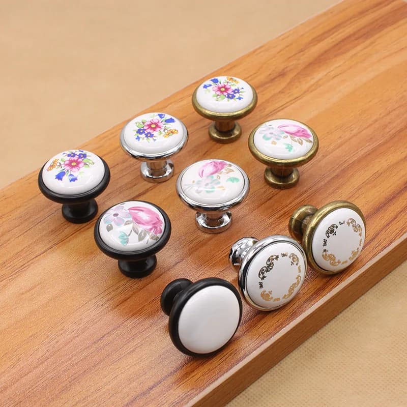 1x pomello in ceramica vintage, maniglie per armadi, guardaroba, cucina, cassetti, armadi, tira, ferramenta per mobili