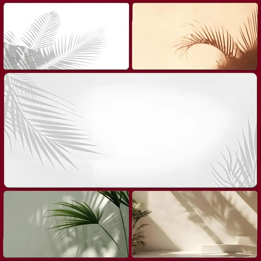 Tappetino per mouse Tropical Palm Shadows, grande tappetino da gioco con bordi cuciti, tappetino da scrivania ispessito per PC