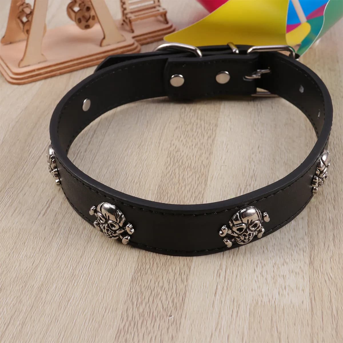 1Pcs Halloween Pet Collar Skull Design Adjustable Fit for Dogs Cats Outdoor Supplies Halloween Pet Collar