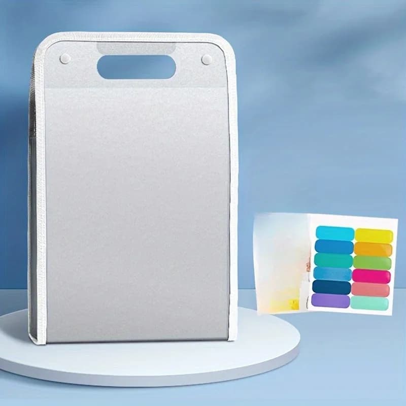 1 grande organizer per file in stile organo A4 con 13 tasche: cartella verticale portatile in materiale PP resistente per ufficio studentesco
