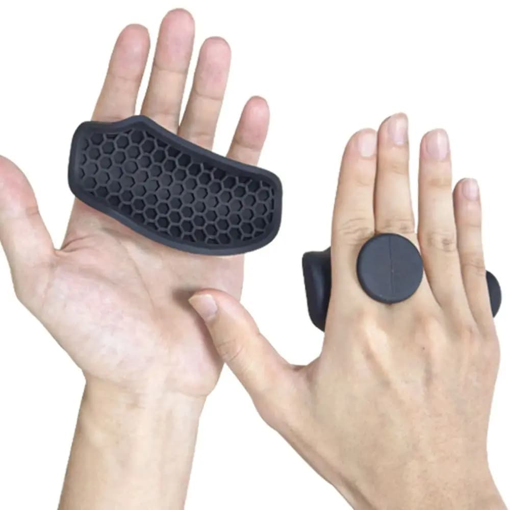 1 Paio di Impugnature Ergonomiche per Sollevamento Pesi, Guanti da Palestra Elastici a Nido d'Ape, Impugnature Antiscivolo in Silicone per Trazioni