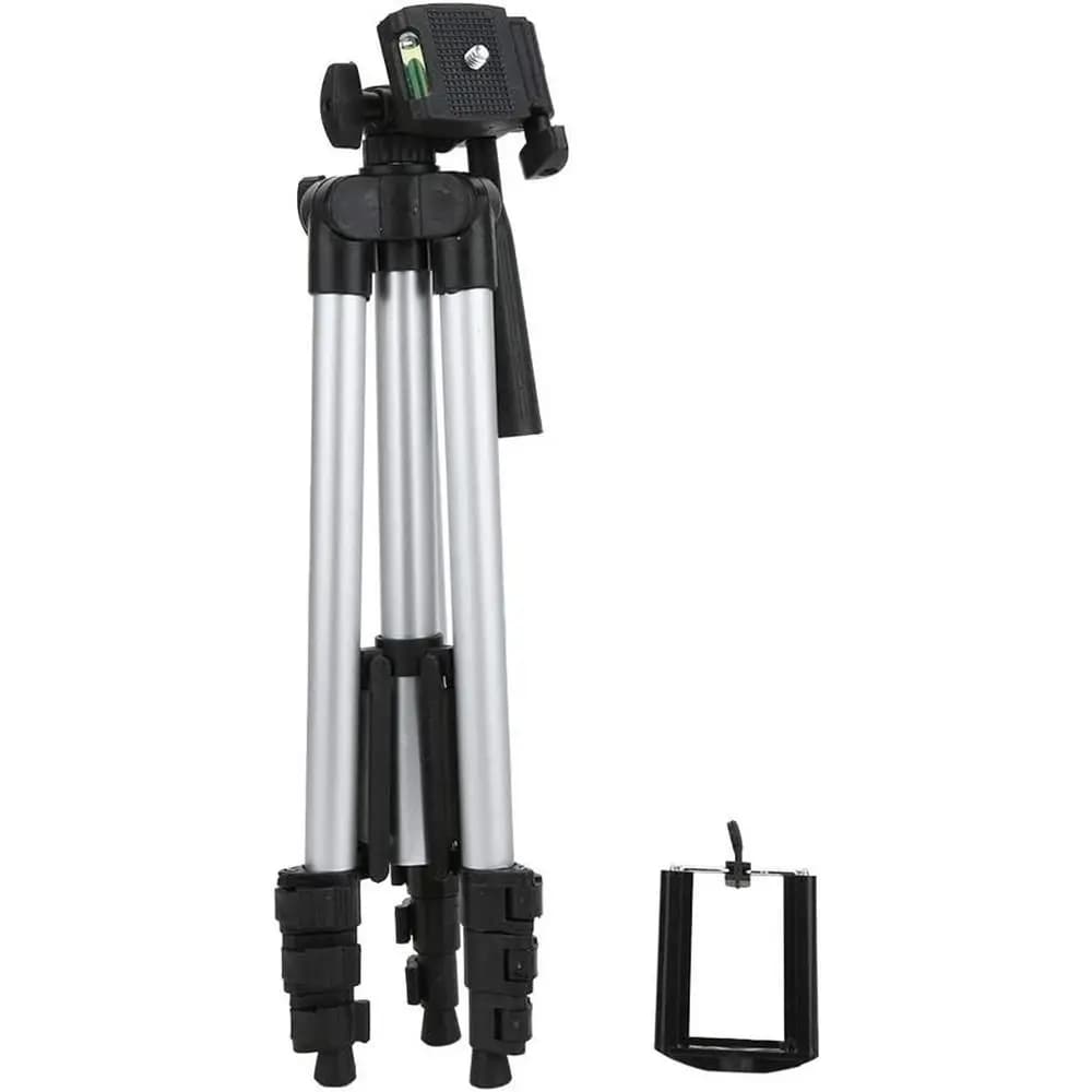 Universal Extendable Phone Tripod Stand Aluminum with Phone Holder Camera Stand Black Portable Selfie Stick Photography