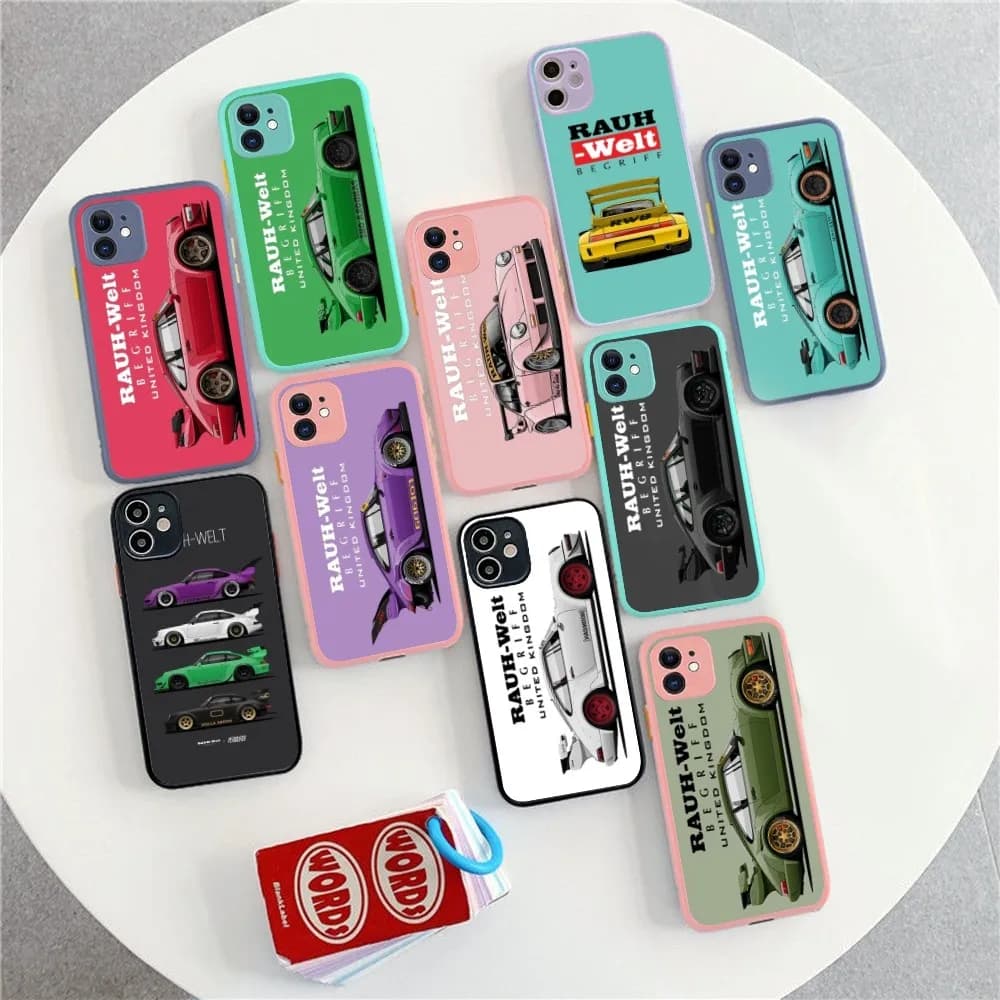 Japan sports car jdm RWB 911 964 933 verniciato per iPhone 14 X XR XS 7 8 Plus 11 12 13 pro MAX 13mini custodia antiurto opaca