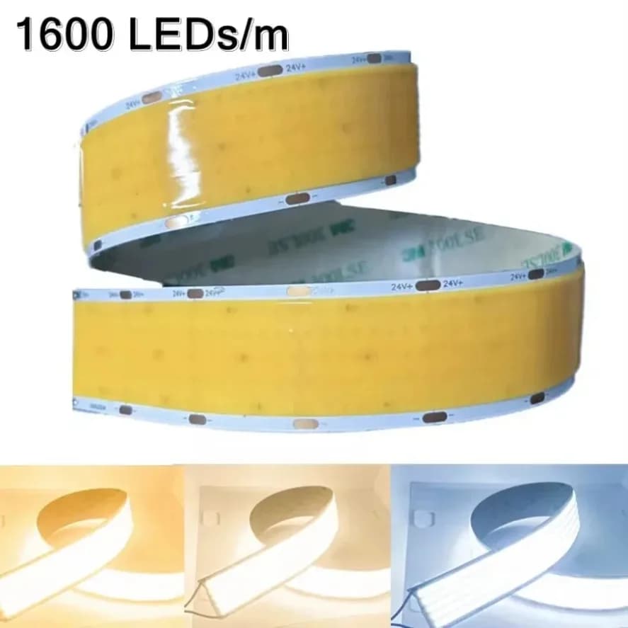 1600LED/m 30mm di larghezza Super Bright COB LED Strip DC24V LED Nastro a nastro Illuminazione interna TV Retroilluminazione Nastro flessibile Corda LED Strip