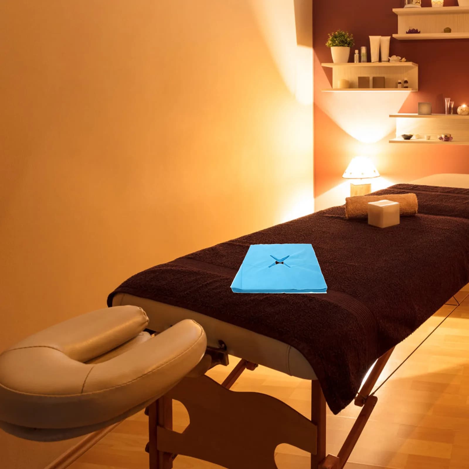 100Pcs Disposable Face Massage Pillow Covers Non-Woven Ergonomic Hole Design for Beauty Salon Home Use Safe Gentle Soft