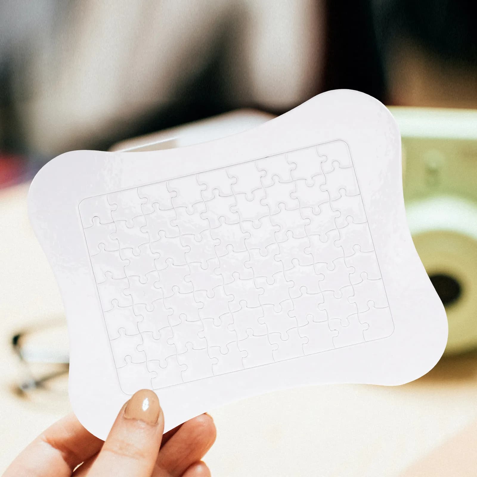 Set di Puzzle Vuoti per Sublimazione, Pezzi di Puzzle in Carta Fai-da-Te per Trasferimento a Caldo, per Creatività in Classe, Feste e Famiglia