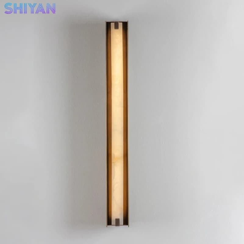 New Striped Wall Lamp in Natural Marble 2026, Modern and Simple Design for Villa, Living Room, Balcony, Corridor, Staircase