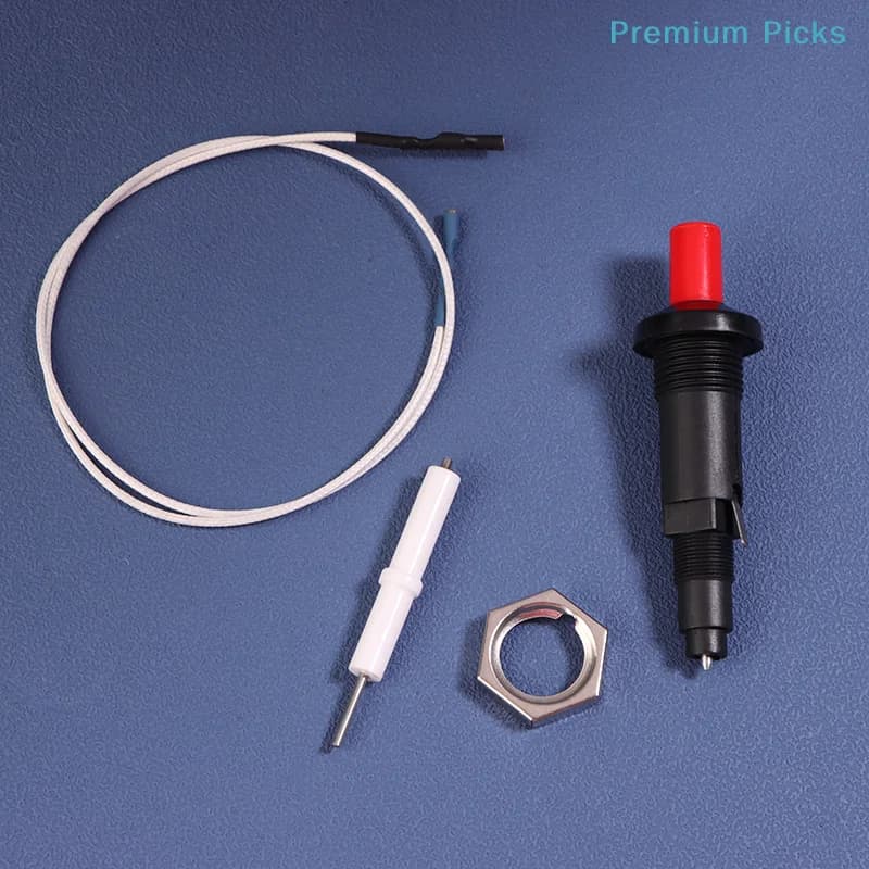 1Set Push Button Piezo Ignitor With Cable Spark Ignition Kit Pressing Sparking For Oven Stove BBQ Camping Hiking Kitchen Lighter