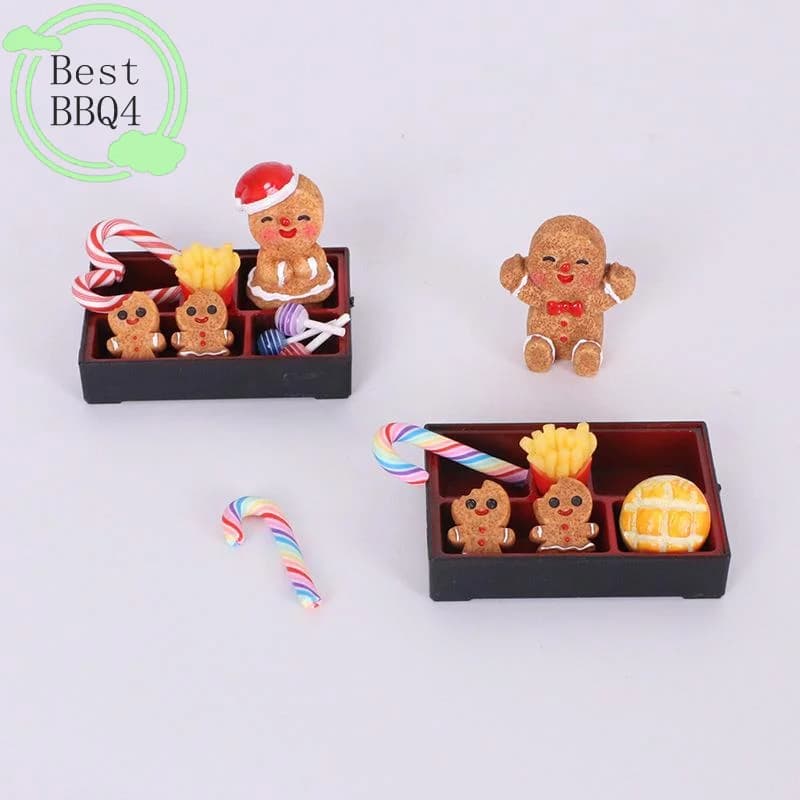 (BBQ4) 8/10 Pezzi Miniature per Casa delle Bambole, Cibo Giocattolo, Bastoncini di Caramelle, Biscotti, Modellini, Scena Natalizia, Ornamenti per Scatole, Decorazioni Fai da Te
