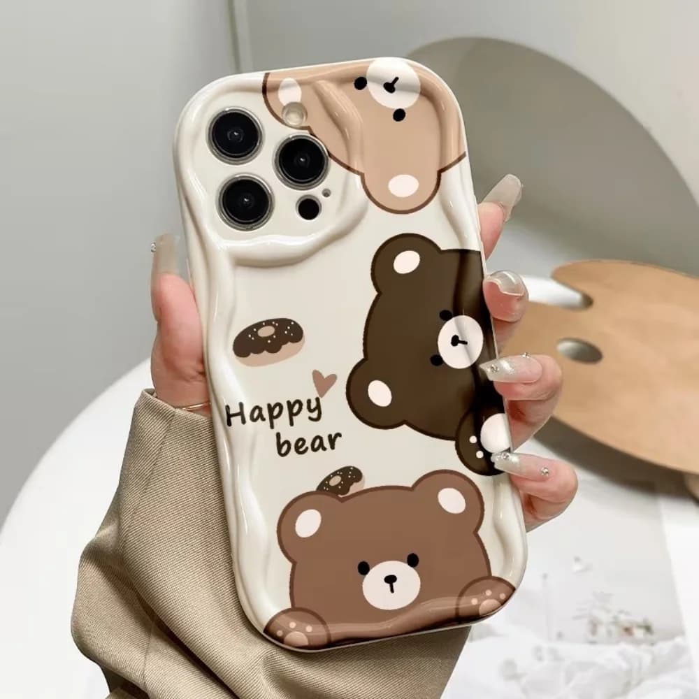 Custodia Morbida in TPU con Fantasia Orso Carino e Tigre Cool per iPhone 17 16 15 14 13 12 11 Pro Xs Max Mini 8 7 Plus XR Air X 17e 16e