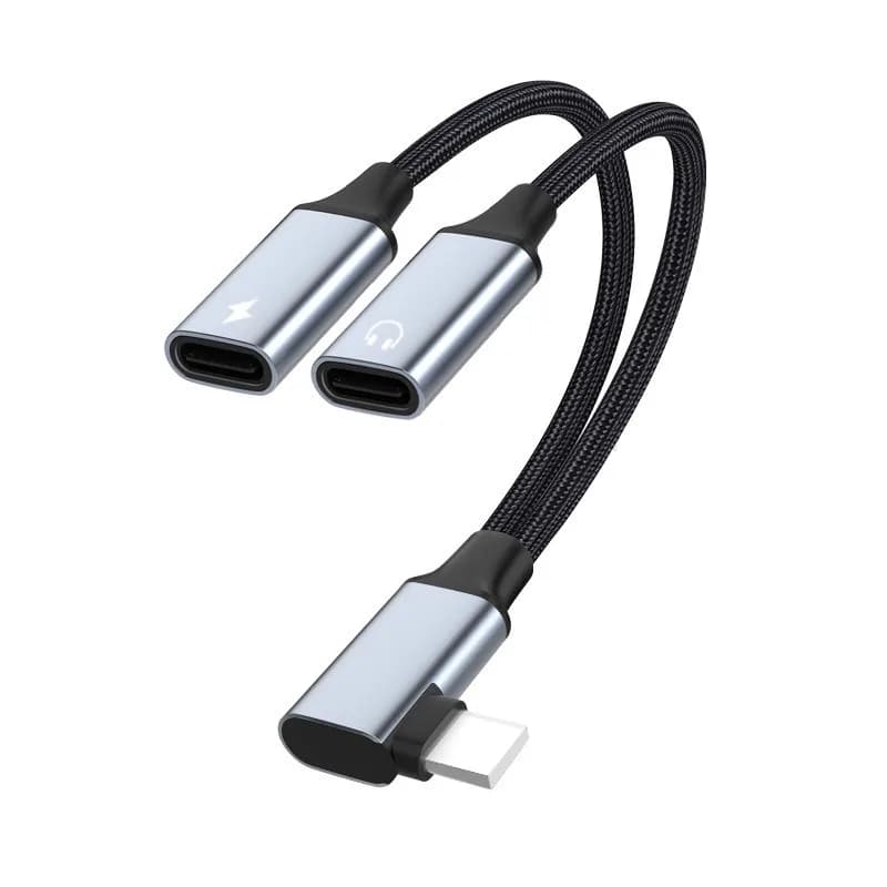 For iPhone Lightning to type-c 3.5mm Adapter Dual Lightning AUX + Charger Adapter Dongle Cable Splitter For iPhone 14 13 12 11