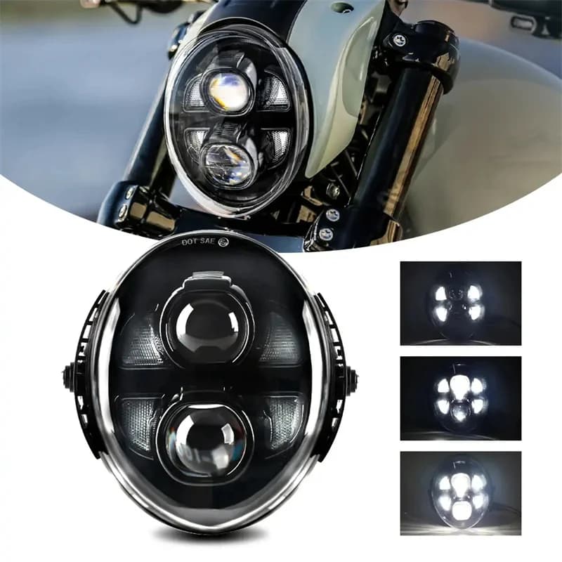 Faro a LED con lampada abbagliante anabbagliante faro moto per Harley Davidson VRod V-Rod VRSC VRSCA VRSCB VRSCF VRSCAW 2002-2017