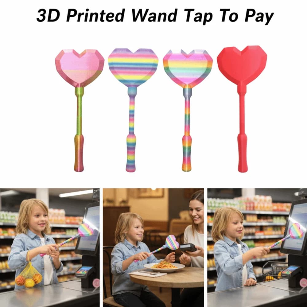 Portacarte di Credito Telescopico a Forma di Cuore, Creativo, Stampato in 3D, Portatile, Leggero, con Funzione Tap To Pay, Comodo per il Pagamento