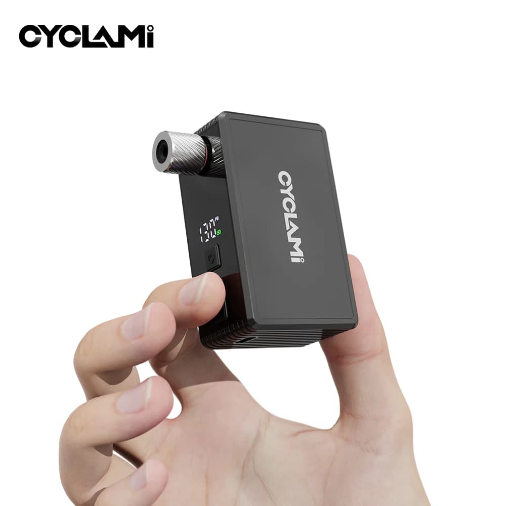 CYCLAMI AM6 Pro Mini Pompa Elettrica Automatica Portatile, Gonfiatore Digitale per Bici MTB e da Strada, Valvole Schrader e Presta, 150PSI 800mAh