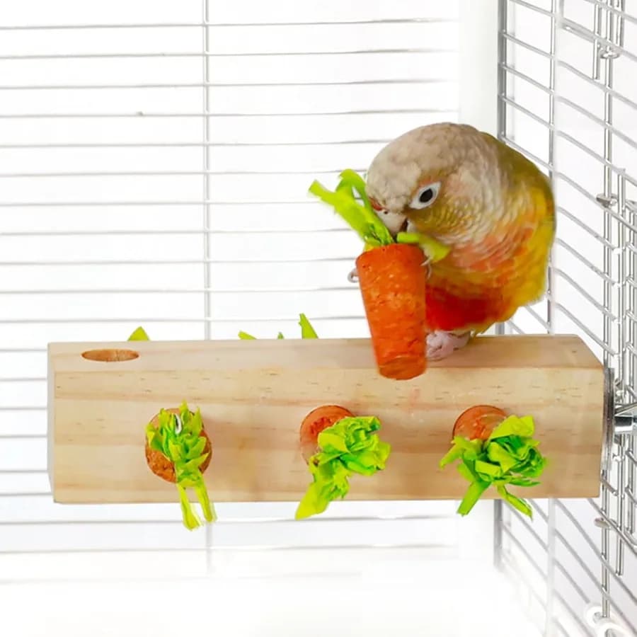 Giocattoli per uccelli Giocattolo da masticare per uccelli Blocco di legno di sughero Pappagallo Giocattoli di foraggiamento Accessori per gabbie per uccelli per Conures Parrocchetti Cockatiels Lovebirds