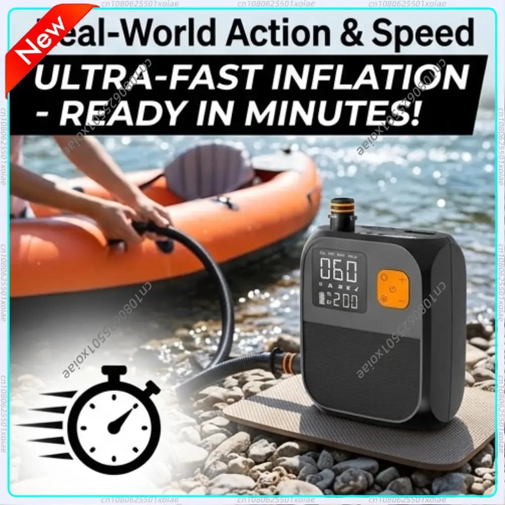 Pompa elettrica SUP 25PSI ad alta pressione a doppio stadio per gonfiabili, per paddle board, kayak, barche, tende, sport acquatici all'aperto.
