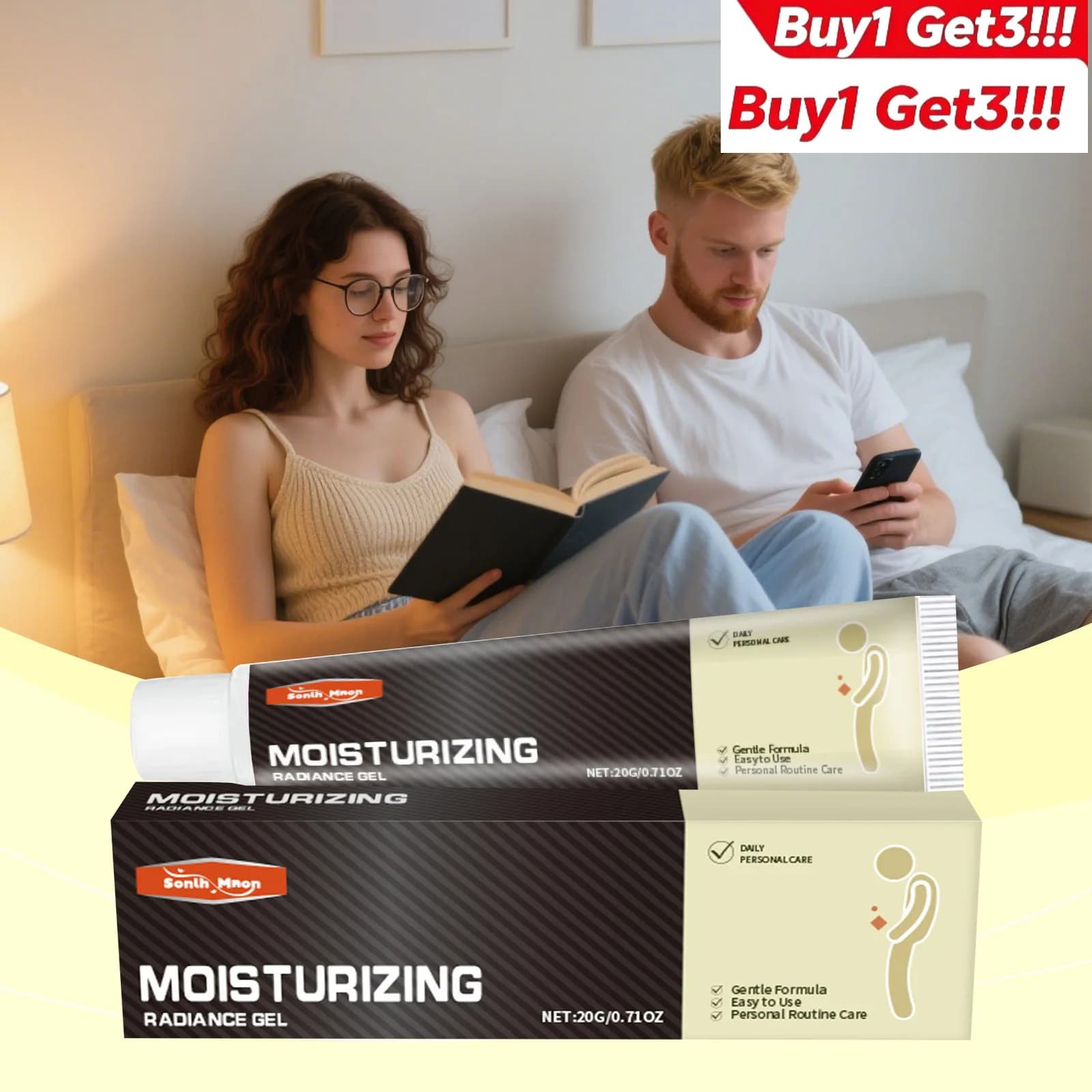 Acquista 1 e Ricevi 3 Gel per la Cura Maschile, Delicato, Rinfrescante, Idratante, Gel da Massaggio per la Cura Quotidiana della Pelle del Corpo