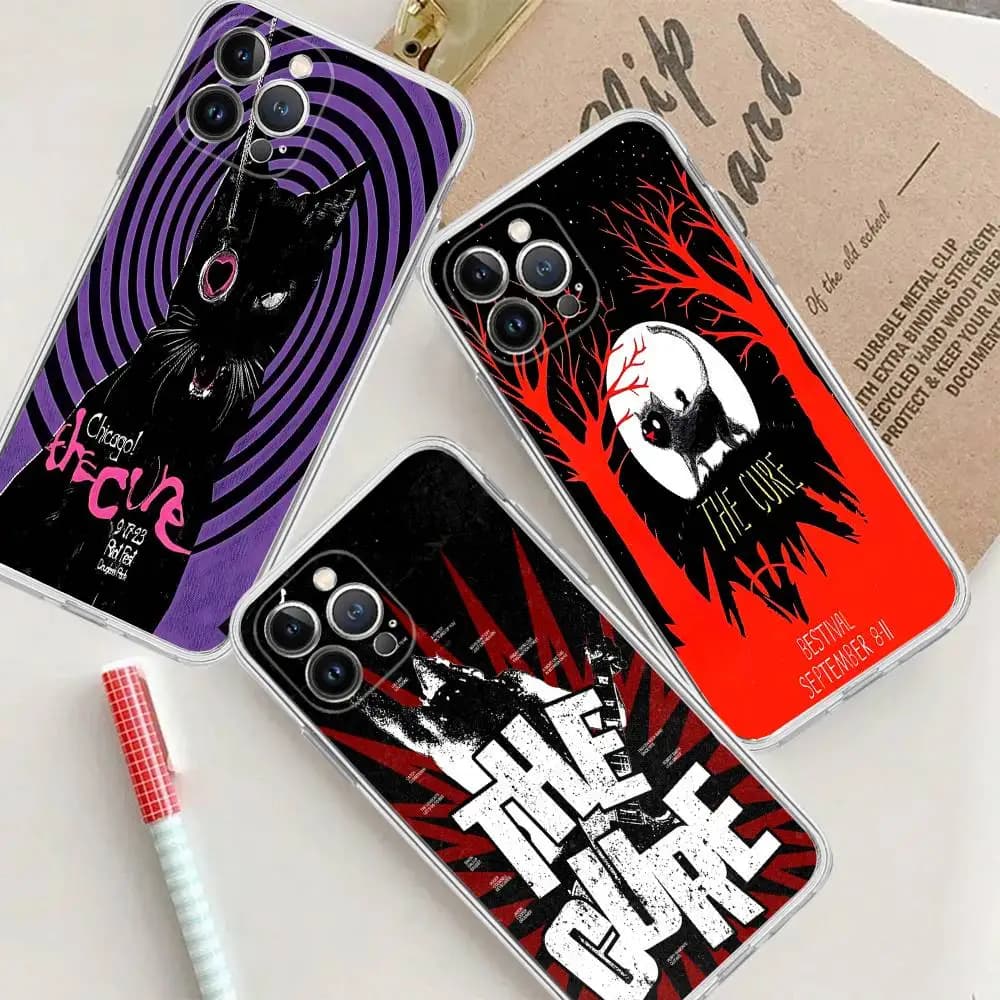 Rock Band T-The C-Cure For iPhone 11 12 13 14 15 16 17 Pro Max Plus 13 Mini Silicone Soft Transparent Back