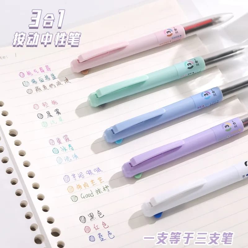 Penne a sfera multicolori 3 in 1, penna a sfera retrattile 3 colori in 1, regalo per studenti e bambini, cancelleria per scuola e ufficio