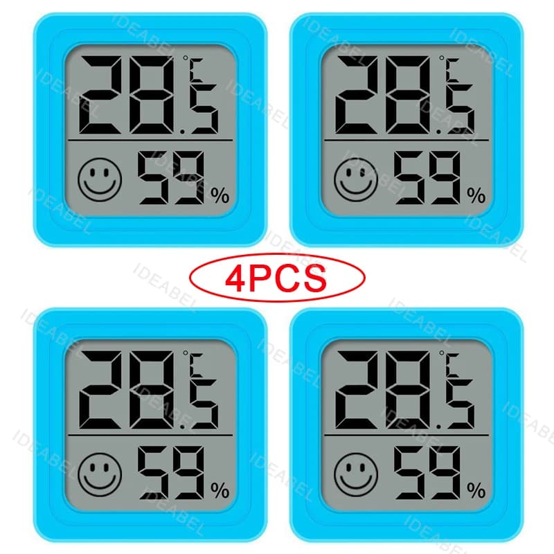 Set di 4 Termometri Digitali e Igrometri, Monitor LCD Elettronico per Temperatura Interna ed Esterna, per Stanza e Bambini