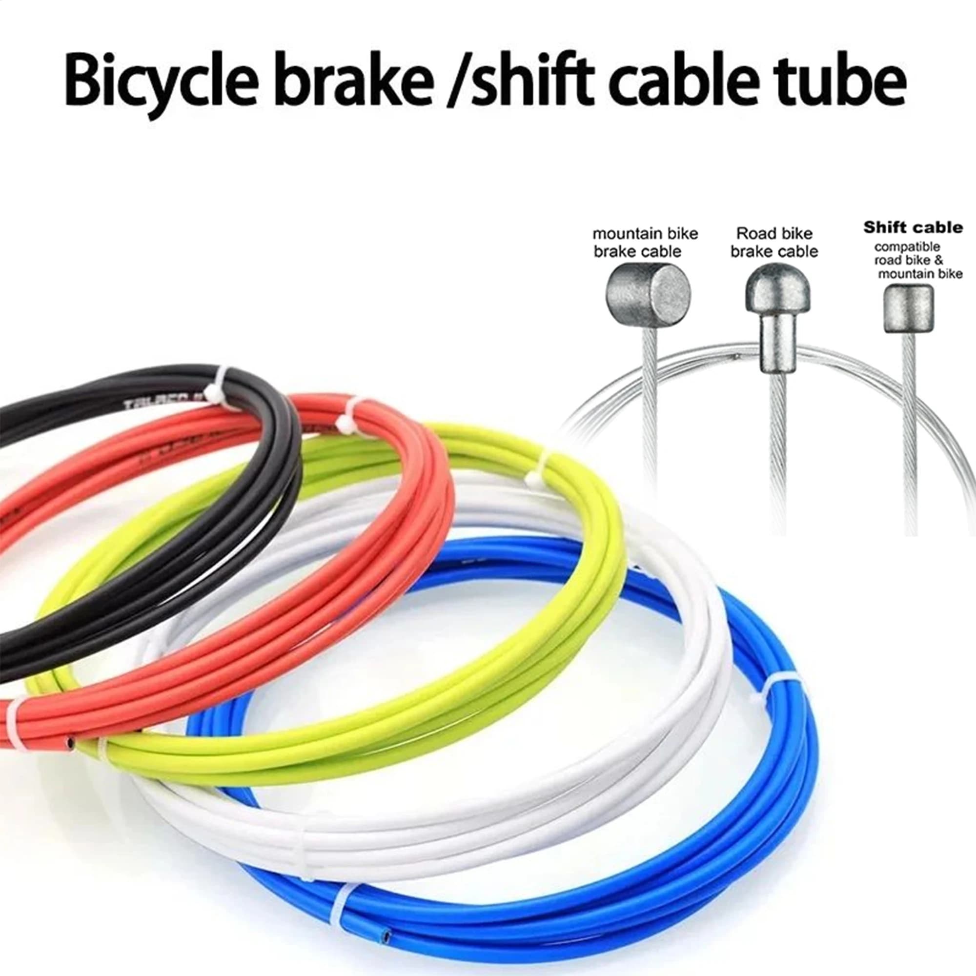 Kit brake cable and bike change from 2 m/2.5 m Set mountain road bike derailleur cable from 4 mm/5 mm with housing, complete repair solution