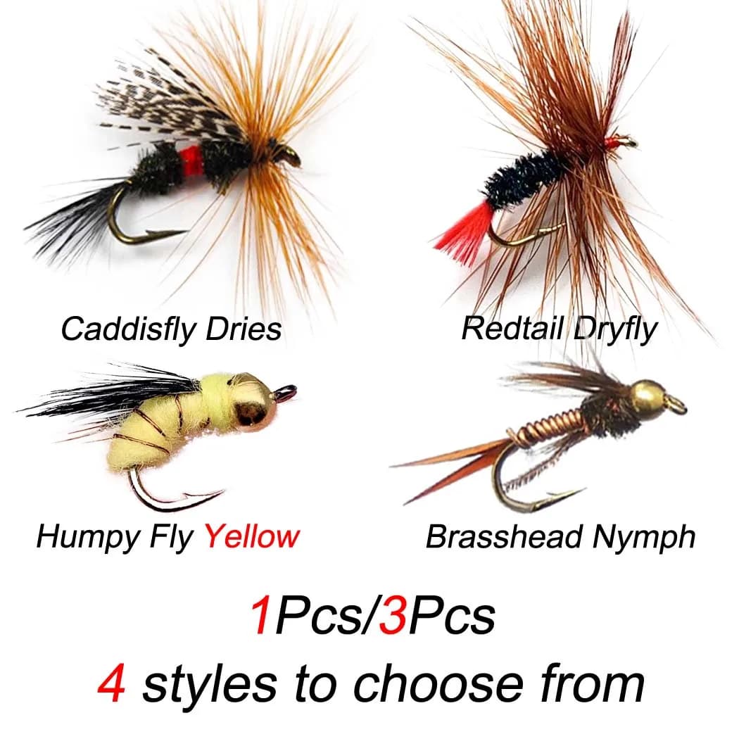 1/3 pz assortimento di pesca a mosca insetto artificiale asciutto/bagnato pesca a mosca mosche alla trota
