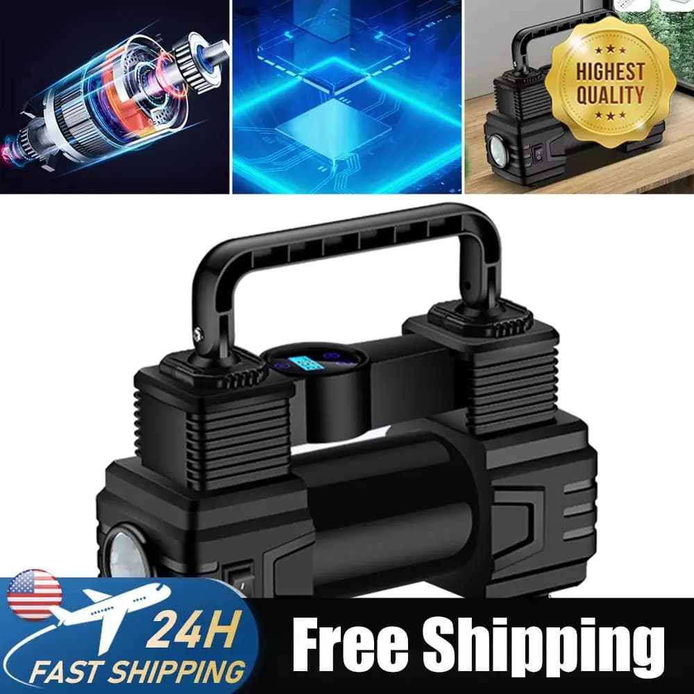 Pompa Elettrica per Auto 12V 150PSI con Manometro Digitale, Compressore d'Aria Portatile Deluxe per Gonfiaggio Pneumatici