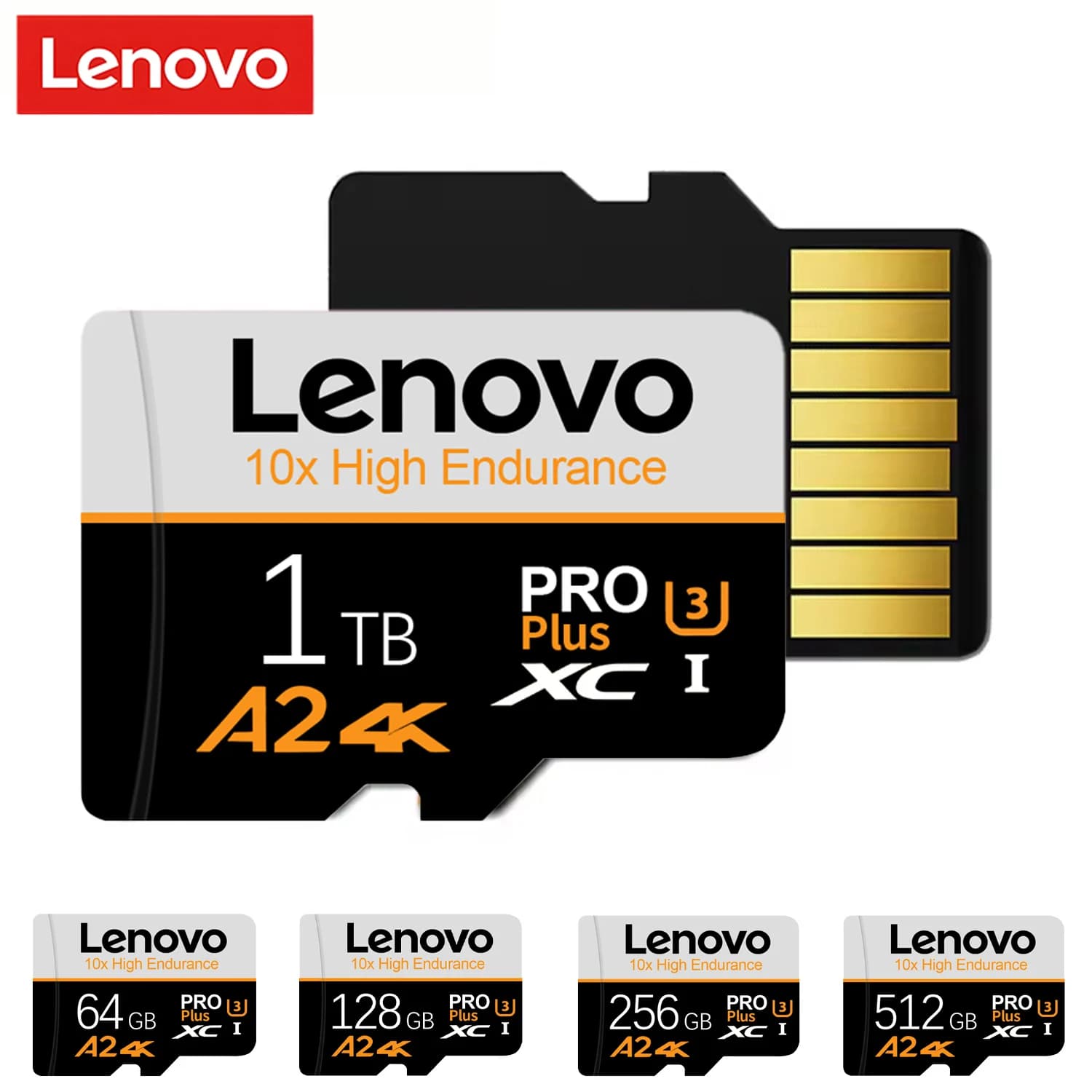 Scheda di memoria Lenovo Ultra Micro SD UHS-I ad alta velocità di trasferimento, 128GB 512GB U3 V30 TF Flash Card per registrazione video 4K