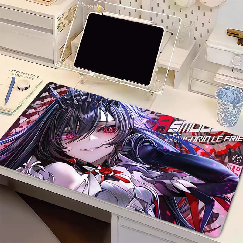 900x400mm Anime Kawaii Girls Gaming Mouse Pad, Non-Slip Rubber Stitched Edge Desk Mat, Keyboard Pad for PC Laptop