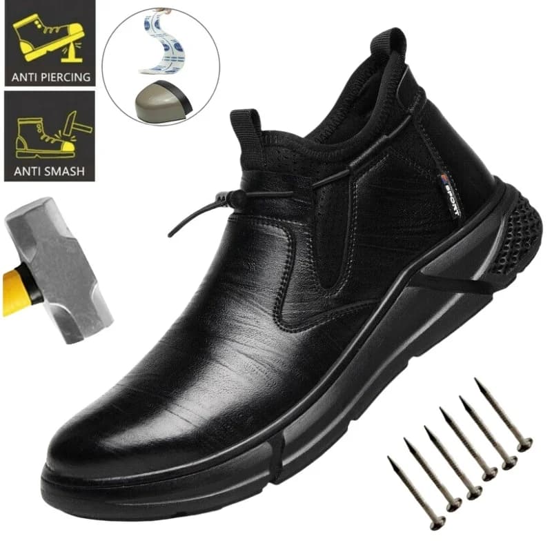 Scarpe antinfortunistiche da uomo impermeabili, resistenti alle perforazioni, leggere, antiscivolo, con puntale in acciaio, sicure, durevoli e protettive
