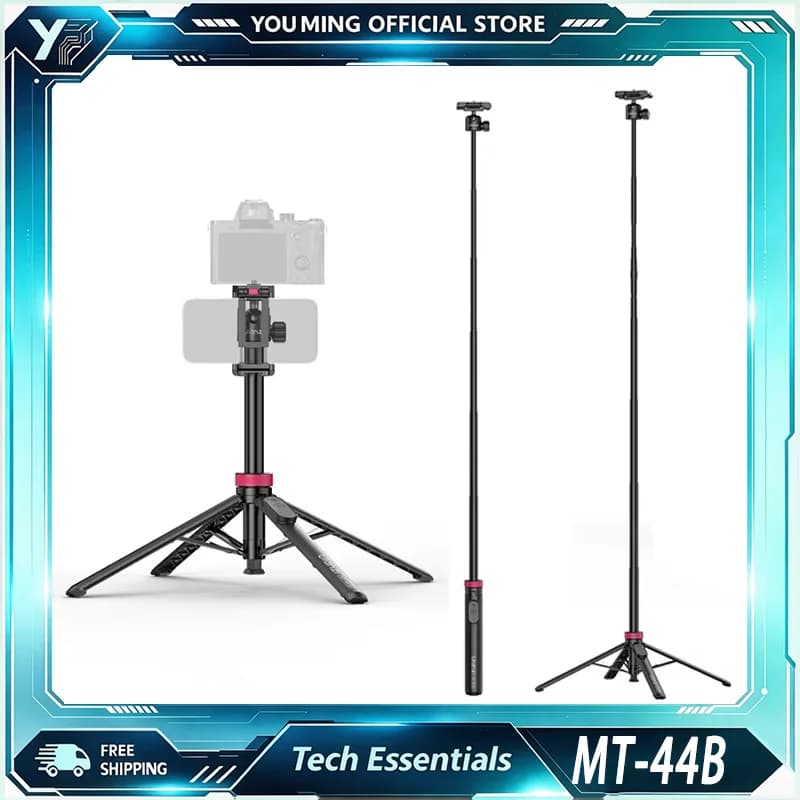 Universal 1.5M Dual‑Camera Mount Selfie Stick Tripod Wireless Bluetooth for DSLR Smartphone Outdoor Travel Vlog Shooting