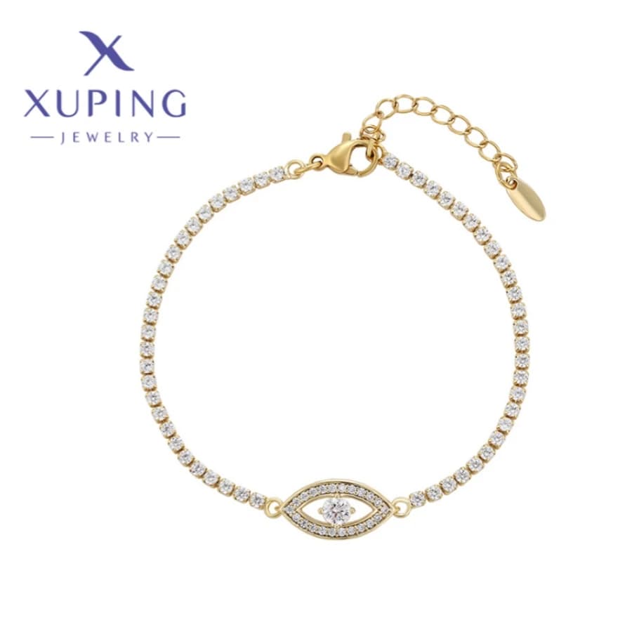 Xuping Jewelry Trendy Exquisite Elegante Bracciale da donna dalla forma semplice Colore oro chiaro Regali di Natale di compleanno X 001002971