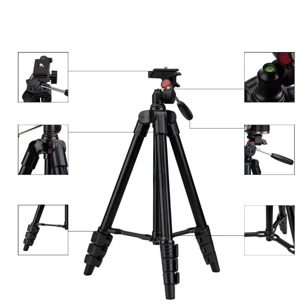 Suitable for Dslr phone, adjustable aluminum, black travel light support, camera tripod support
