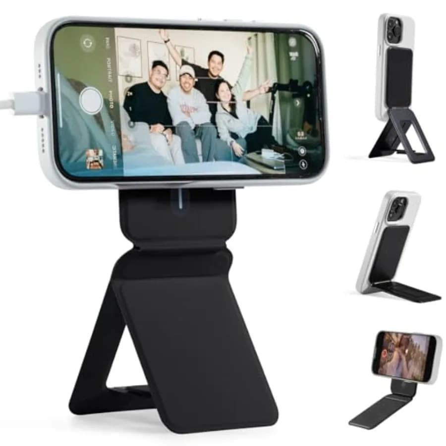 Supporto Treppiede per Telefono e Asta Selfie per iPhone, Supporto Multi-Angolo per iPhone, Supporto Leggero e Portatile per Telefono, Magneti Potenti, M