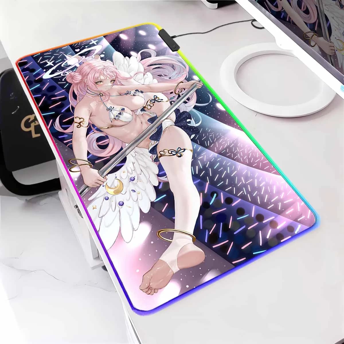 Nuovo HD B_Blue A_Archive RGB Mouse Pad Pretty Mika Gaming Desk Mat Pc Gamer Tastiera Mouse Mats Deskmat Laptop Mousepad Tappeto Xxl