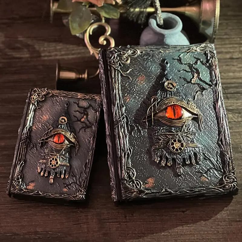 Nuovo Quaderno Vintage Stile Europeo A5, Agenda a Fogli Mobili, Planner Magico Cthulhu con Rilievo 3D Tridimensionale