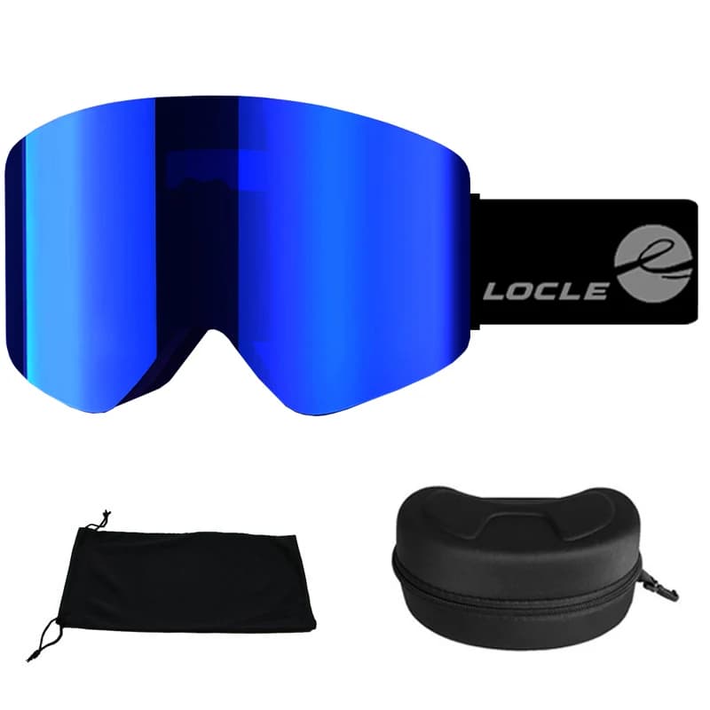 LOCLE Ski Goggles Snowboard Anti-fog Anti-ultraviolet Mask Men Women Skiing Eyewear UV400 Snow Protection Glasses Double Layers