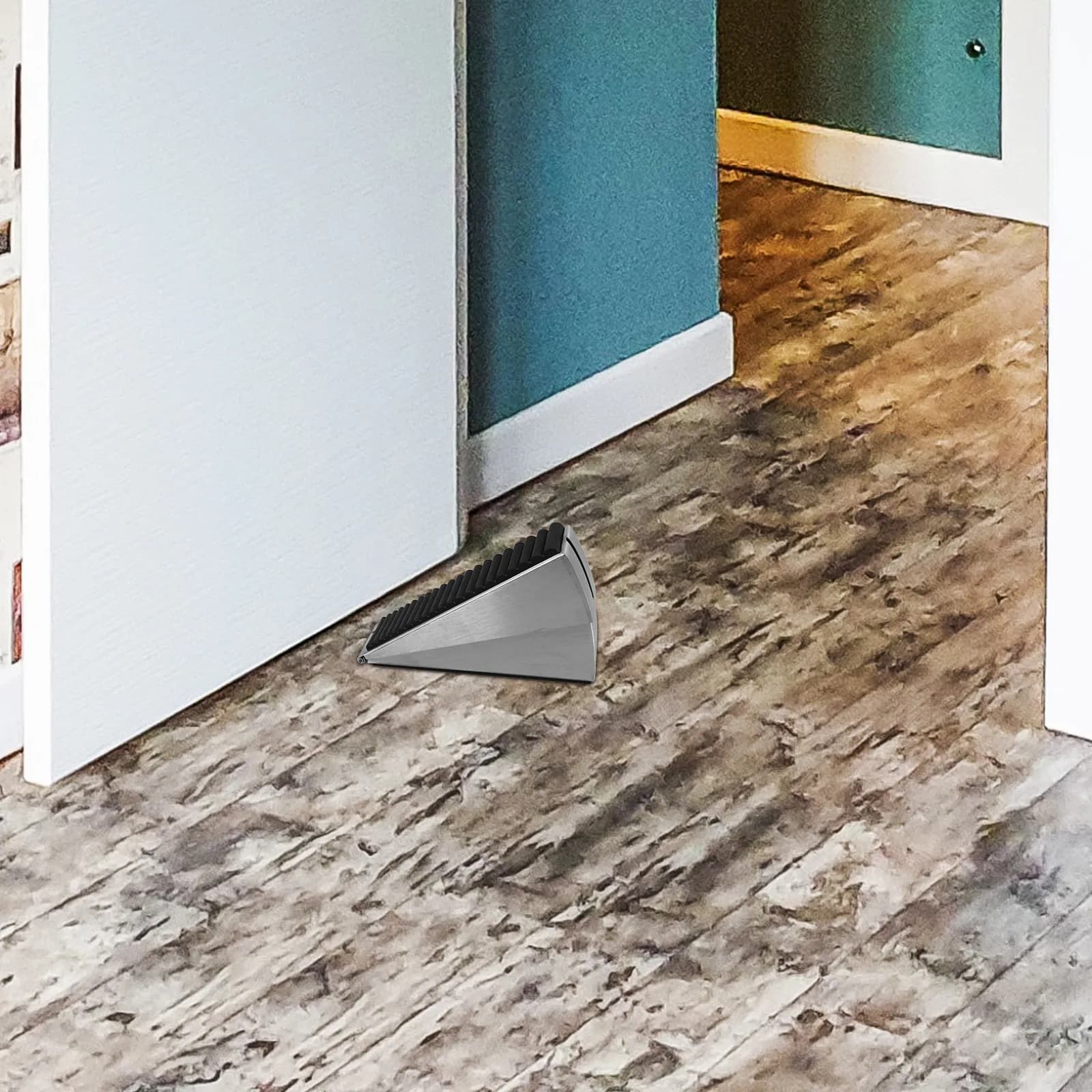 Heavy Duty Tall Door Stopper Stainless Steel Wedge for Bottom of Heavy Doors Adjustable High Door Stop for Hotels Offices Homes