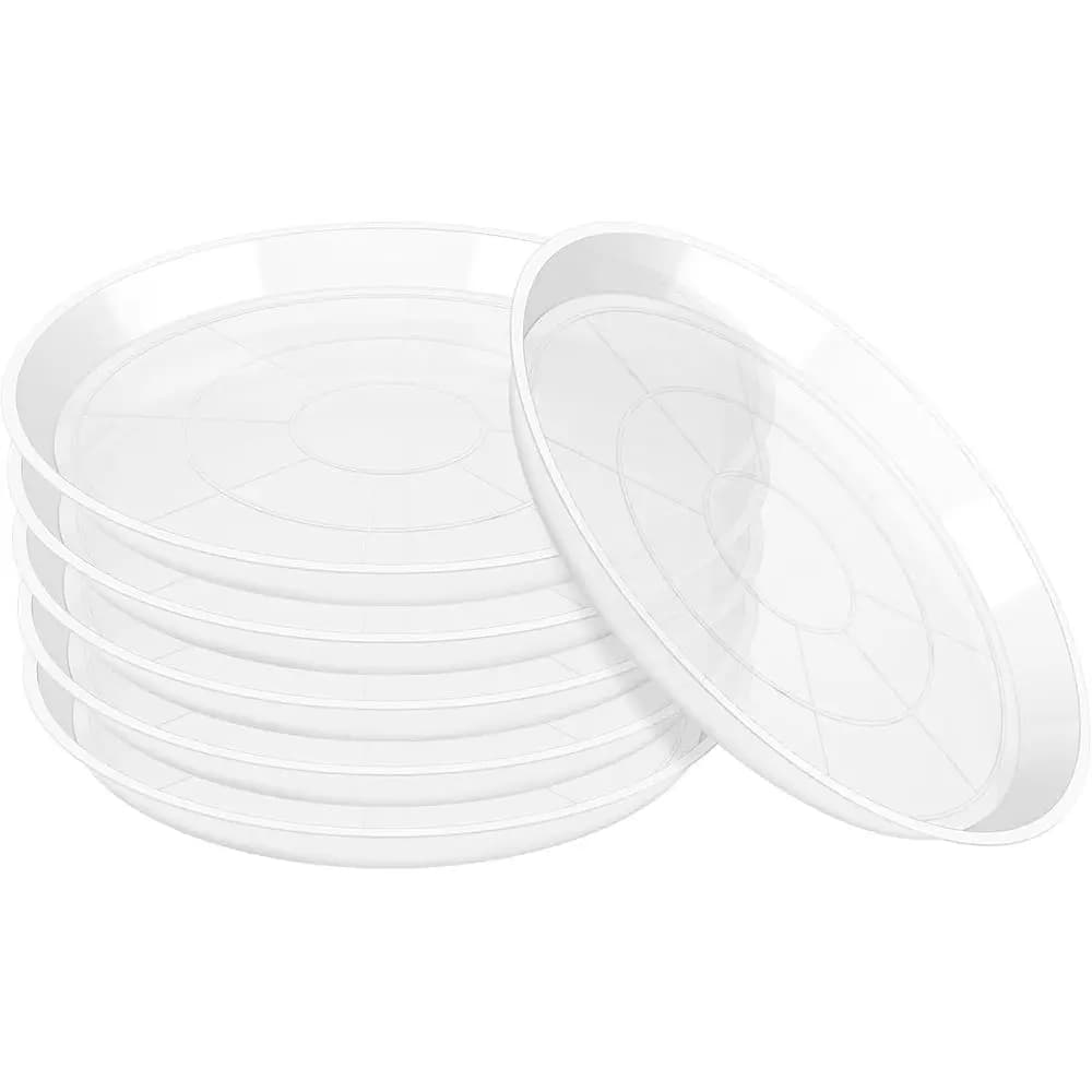 Set of 6 Transparent Plastic Subvases, Large Trays Collect water from 22 Poles for Plants in Vase