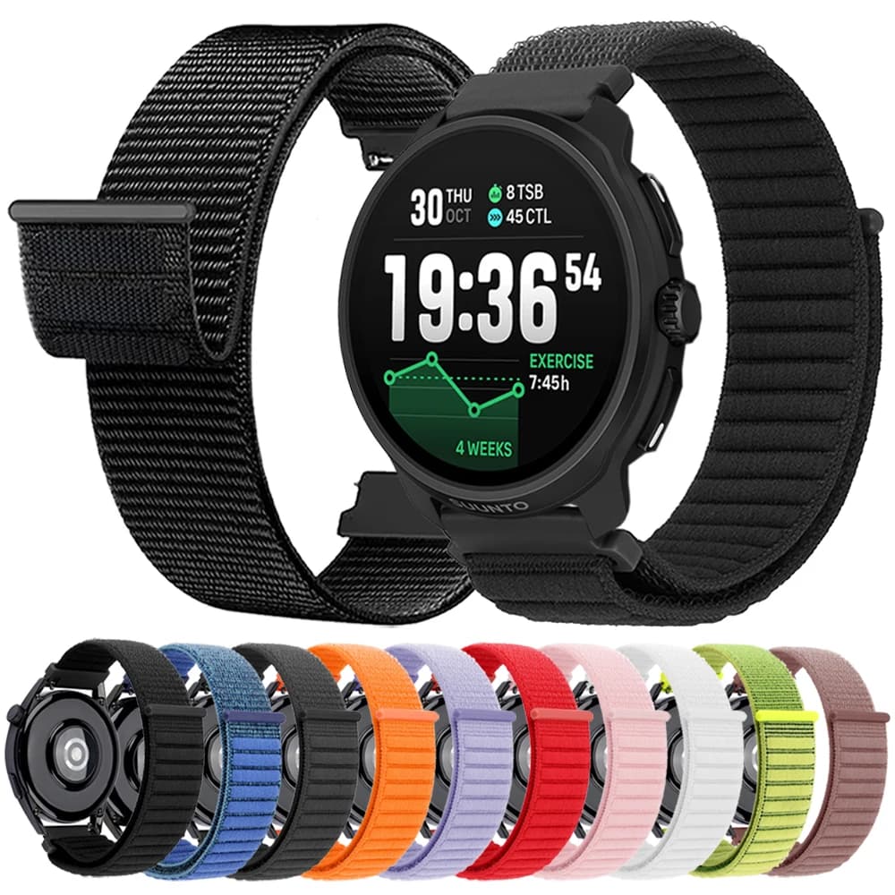 Cinturino in nylon 20mm 22mm per SUUNTO 3 Fitness/5 9 Peak DLC Fascia sportiva traspirante per SUUNTO RACE 2/S VERTICAL OCEAN RUN Bracciale