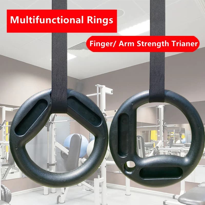 1 pair of multifunctional traction rings with straps, chin grips, home gym, fitness equipment, arm force grip, horizontal bar handle