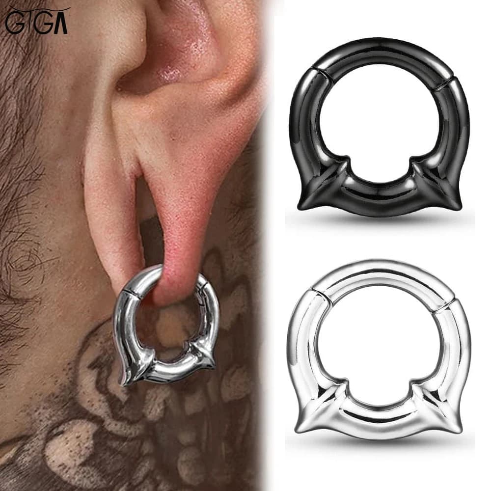 Giga 1/2Pcs Ear Weights Hanger Gauges 6mm(2g) Ears Plugs Expander Stretchers Stainless Steel Piercing Body Jewelry Punk