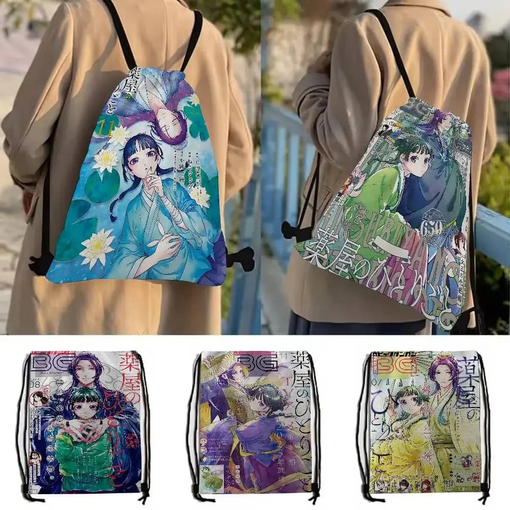 The Apothecary Diaries Anime Borsa con coulisse Borsa da palestra Borsa Zaino da donna Borsa per scarpe da scuola di moda per lo shopping portatile per ragazza