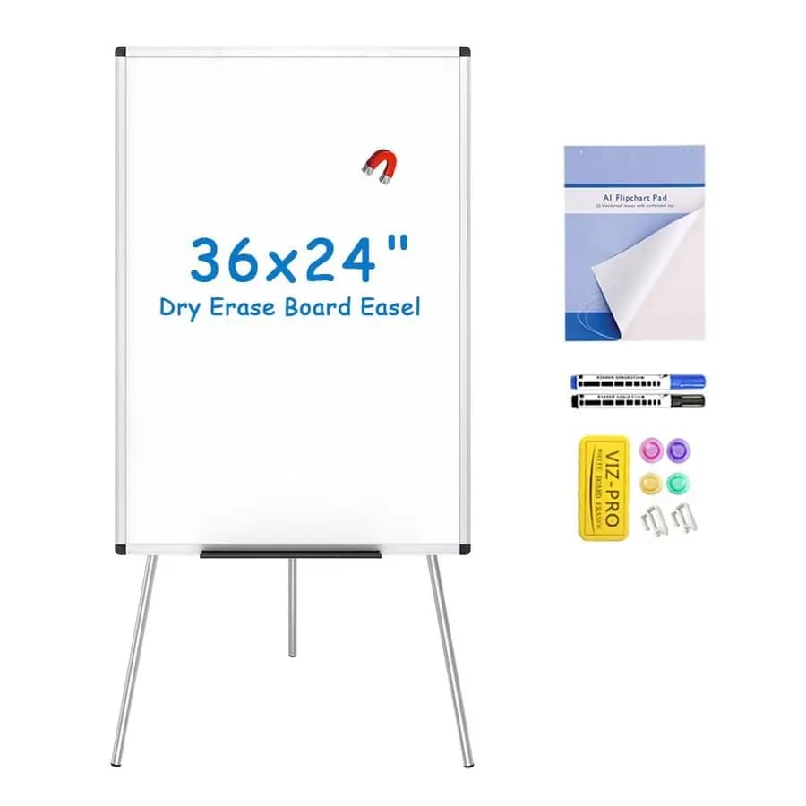 Lavagna magnetica con cavalletto, 36 x 24 pollici, lavagna cancellabile a secco portatile con altezza regolabile per scuola, ufficio e casa