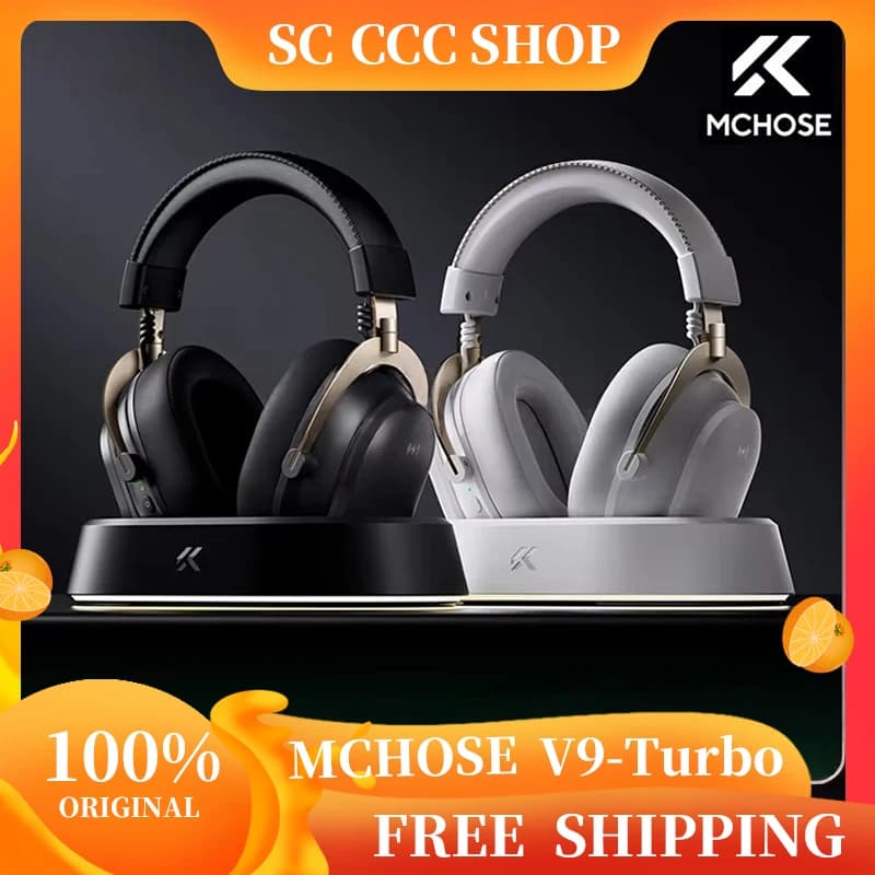 Cuffie da Gaming MCHOSE V9 Turbo Plus, 4 Modalità, Ricarica Wireless, Microfono Integrato, Over-Ear, Cuffie Professionali per Esports