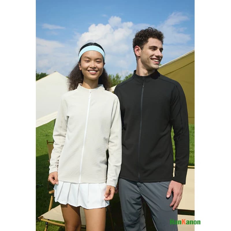 Giacca Sportiva Unisex a Maniche Lunghe con Zip e Asciugatura Rapida, con Motivo | Abbigliamento Versatile per Corsa e Casual da Esterno Primavera/Autunno