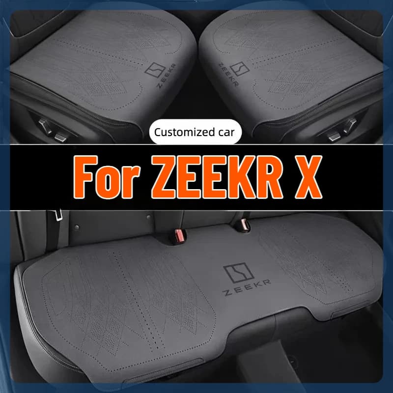 For ZEEKR X Suede Leather Full Set Seat Covers Anti-Wear Anti-Slip Waterproof Seat Protector Cushions Car Interior Accessories
