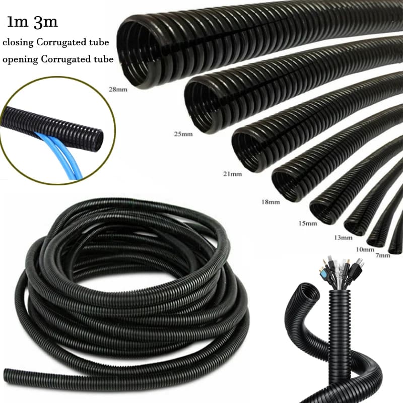 3/1m Insulation Corrugated pipe nylon wiring enclosure Cable sleeves cover cable car protection mechanical line