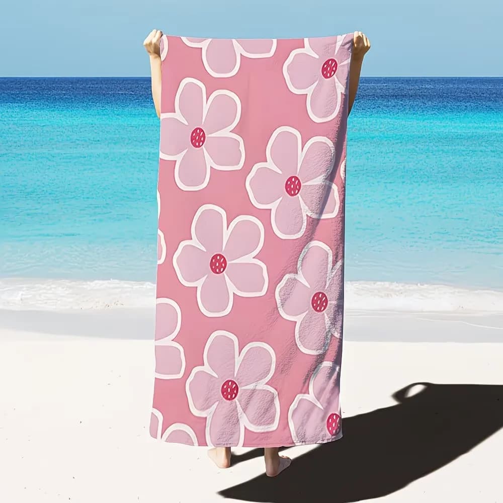 Telo Mare Floreale Oversize XL, Coperta Piscina con Fiori Carini, Grandi Asciugamani da Bagno per Vacanze Estive, Essenziali da Viaggio, Estetico e di Tendenza